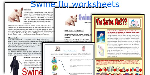 Swine flu worksheets