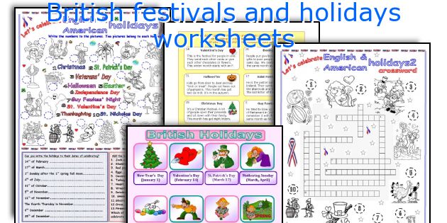 British festivals and holidays worksheets