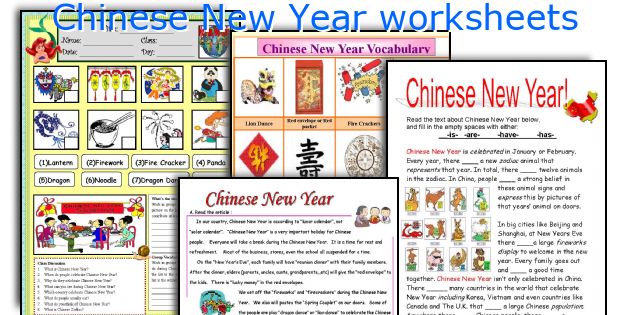 Chinese New Year worksheets
