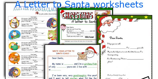 A Letter to Santa worksheets