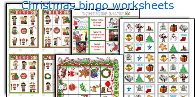 Christmas bingo worksheets