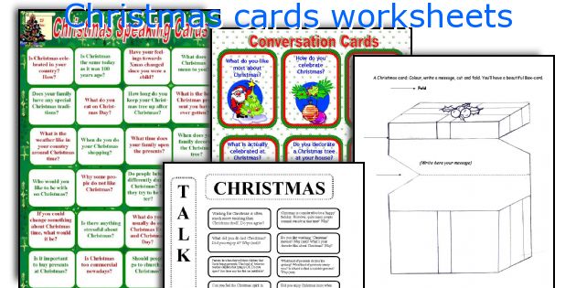 Christmas cards worksheets