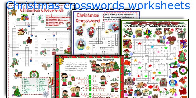 Christmas crosswords worksheets