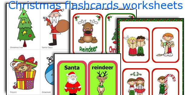 Christmas flashcards worksheets