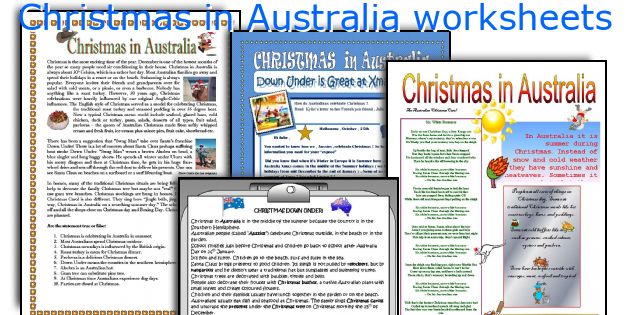 Christmas in Australia worksheets