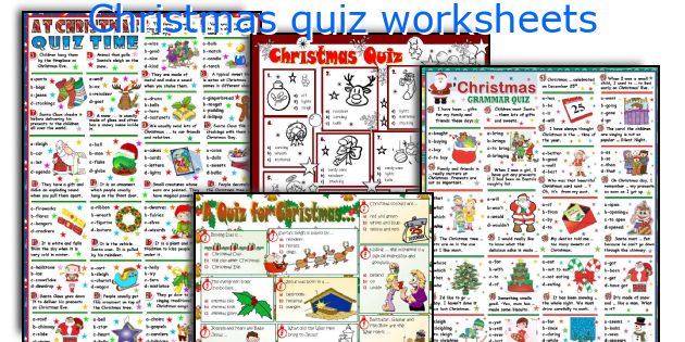 Christmas quiz worksheets