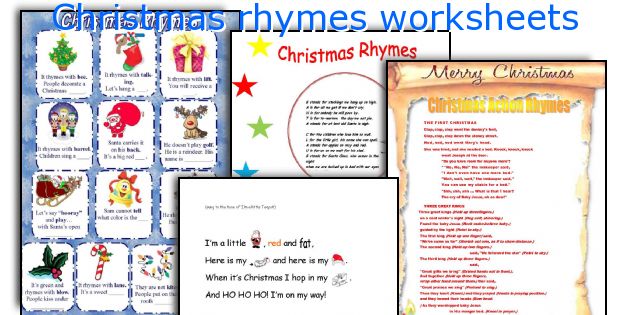 Christmas rhymes worksheets