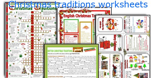 Christmas traditions worksheets