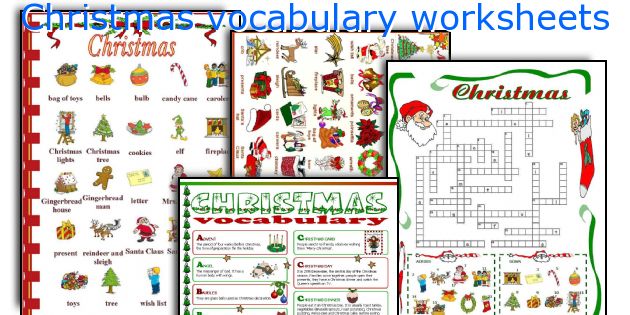 Christmas vocabulary worksheets