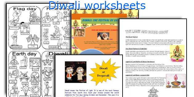 Diwali worksheets