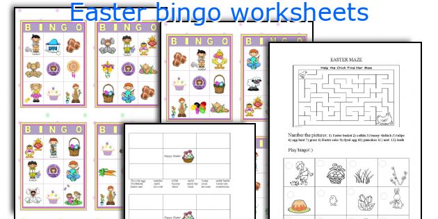 Easter bingo worksheets