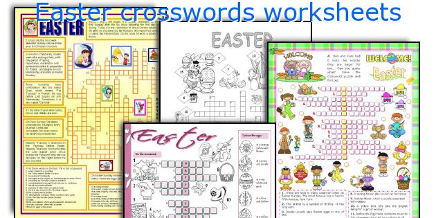 Easter crosswords worksheets