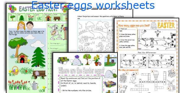 Easter eggs worksheets