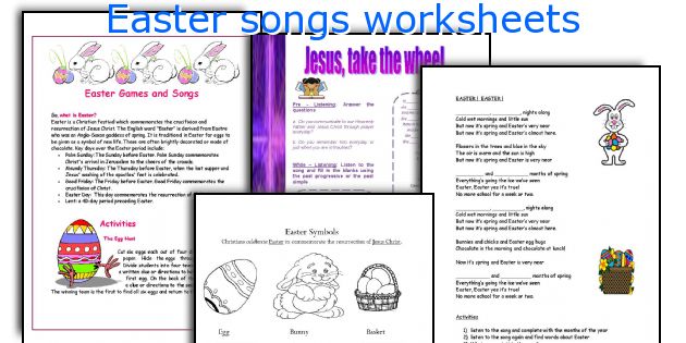 Easter songs worksheets