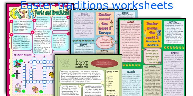 Easter traditions worksheets