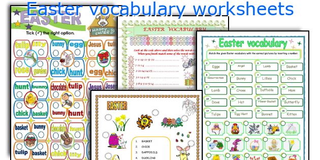 Easter vocabulary worksheets