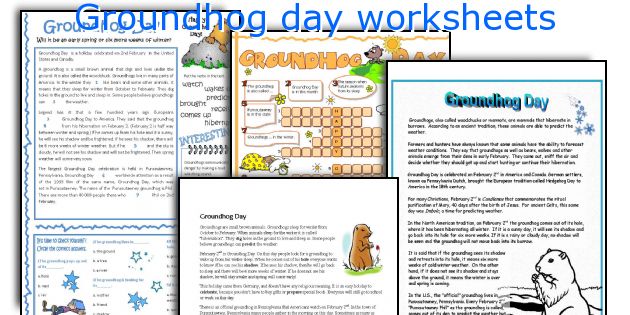 Groundhog day worksheets