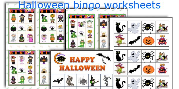 Halloween bingo worksheets