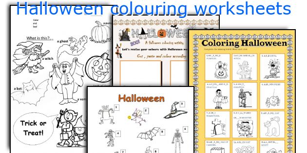 Halloween colouring worksheets