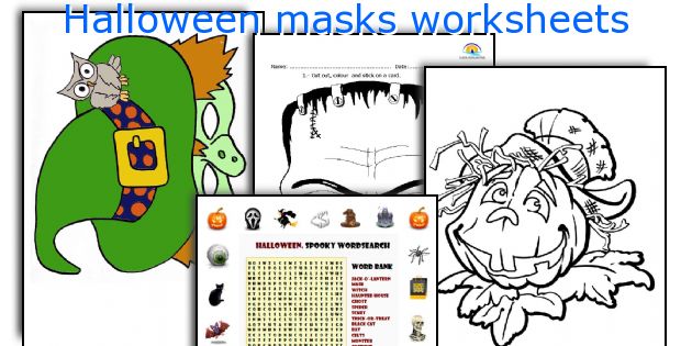 Halloween masks worksheets