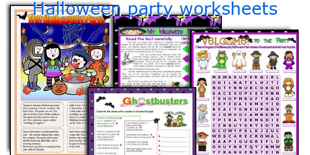 Halloween party worksheets