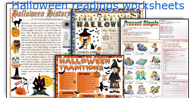 Halloween readings worksheets