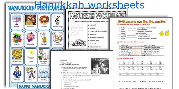 Hanukkah worksheets