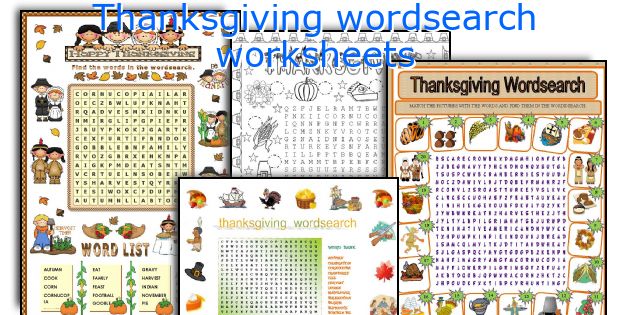 Thanksgiving wordsearch worksheets