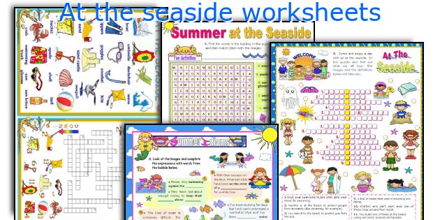 At the seaside worksheets