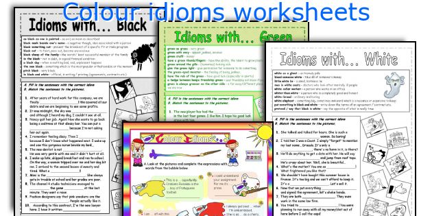 Colour idioms worksheets