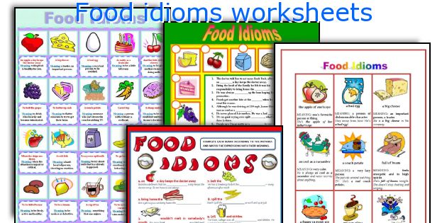 Food idioms worksheets