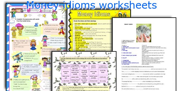 Money idioms worksheets