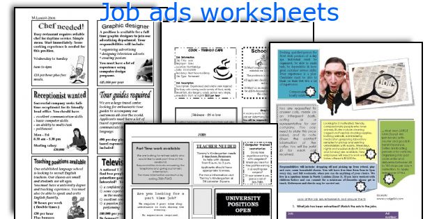 Job ads worksheets