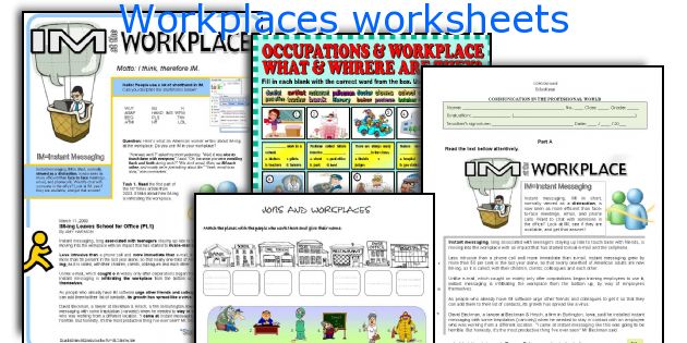 Workplaces worksheets