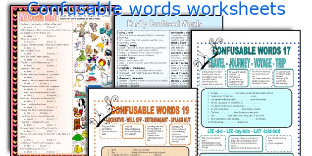 Confusable words worksheets