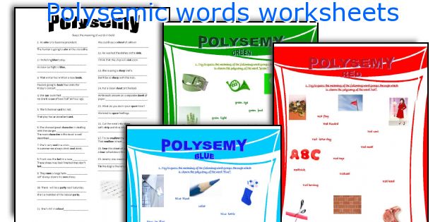 Polysemic words worksheets