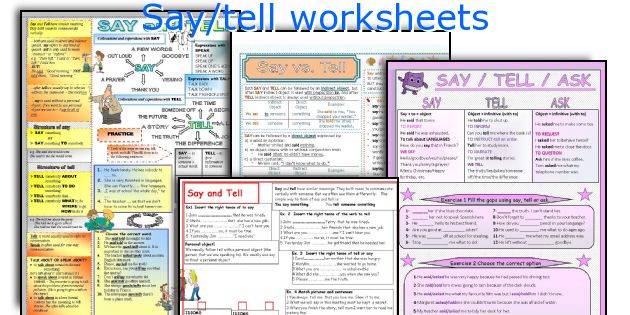 Say/tell worksheets