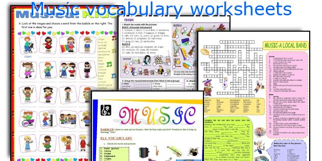 Music vocabulary worksheets