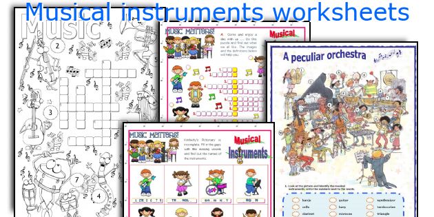 Musical instruments worksheets