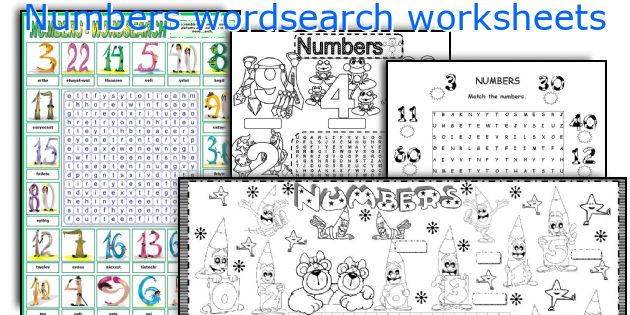 Numbers wordsearch worksheets