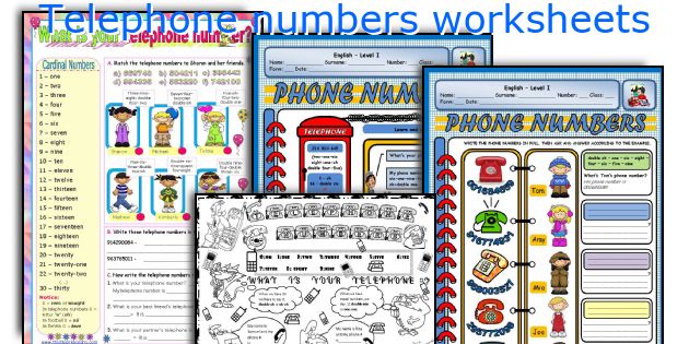 Telephone numbers worksheets