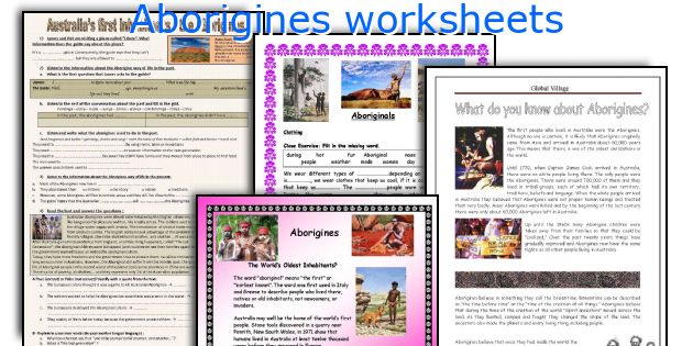 Aborigines worksheets