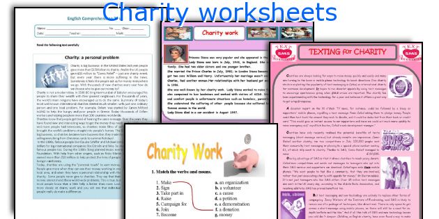 Charity worksheets