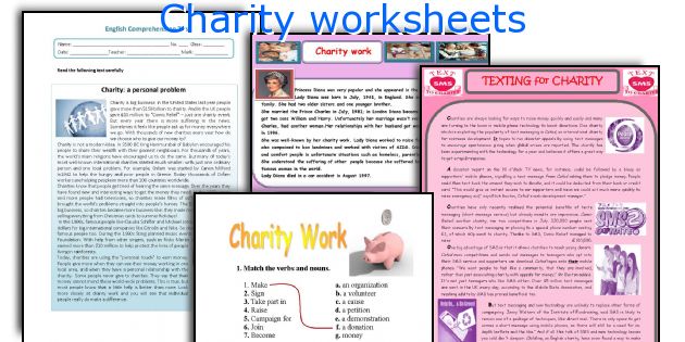 Charity worksheets