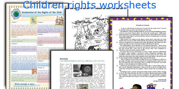 Children rights worksheets