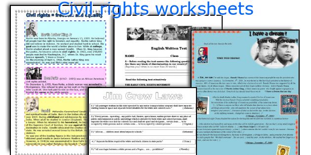 Civil rights worksheets