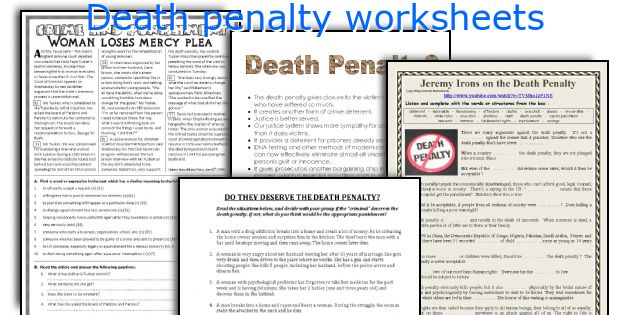 Death penalty worksheets