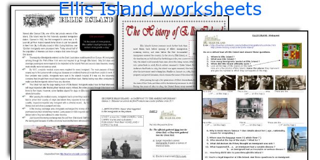 Ellis Island worksheets