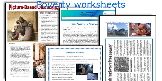 Poverty worksheets