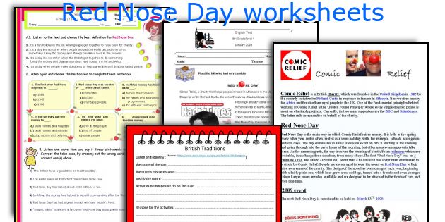 Red Nose Day worksheets